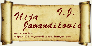 Ilija Jamandilović vizit kartica